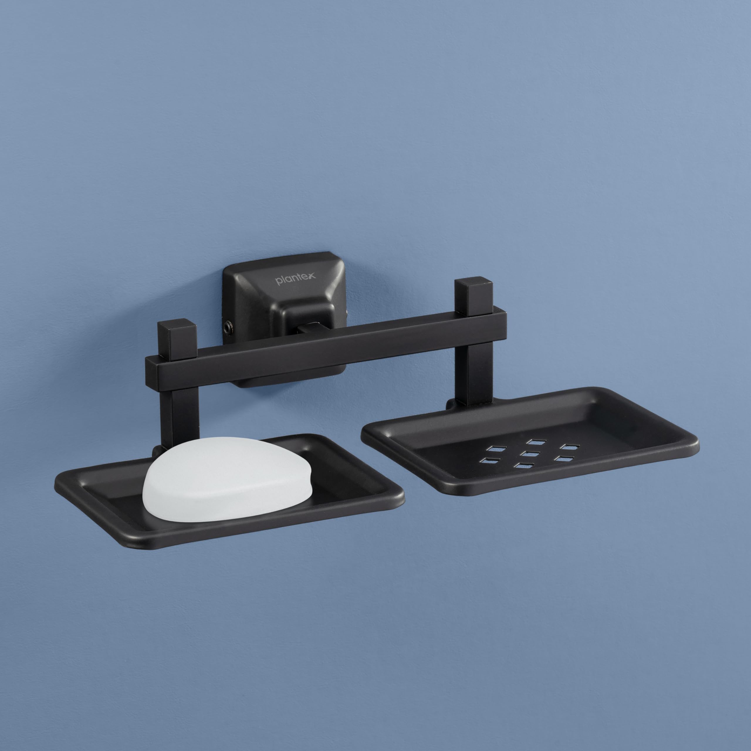 Plantex 304 Grade Stainless Steel Double Soap Holder for Bathroom/Soap Dish/Soap Stand/Bathroom Accessories - Squaro (Black) (B0BGSDBNJL) Amazon Price History, Amazon Price Tracker