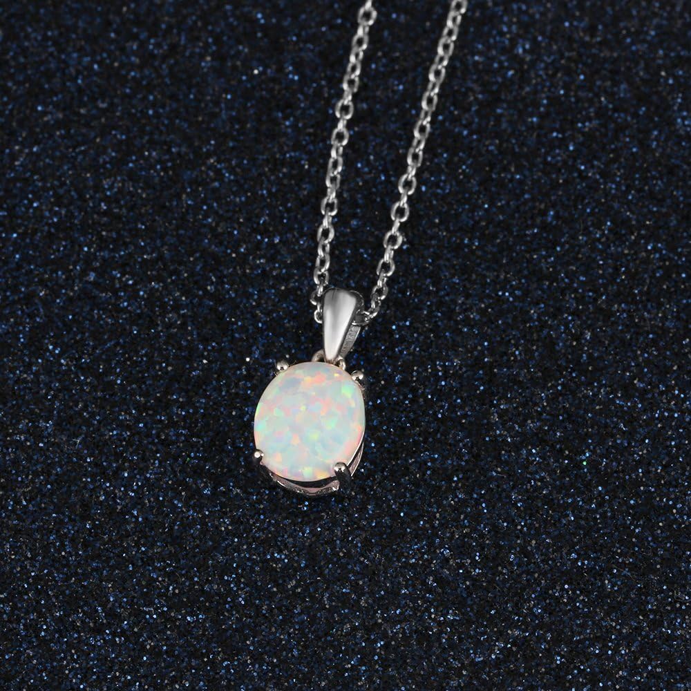 YAZILIND S925 Sterling Silver Oval Opal Pendant Necklace Women Wedding Party Jewellery 5 71srrZ2uwsL. AC SL1000