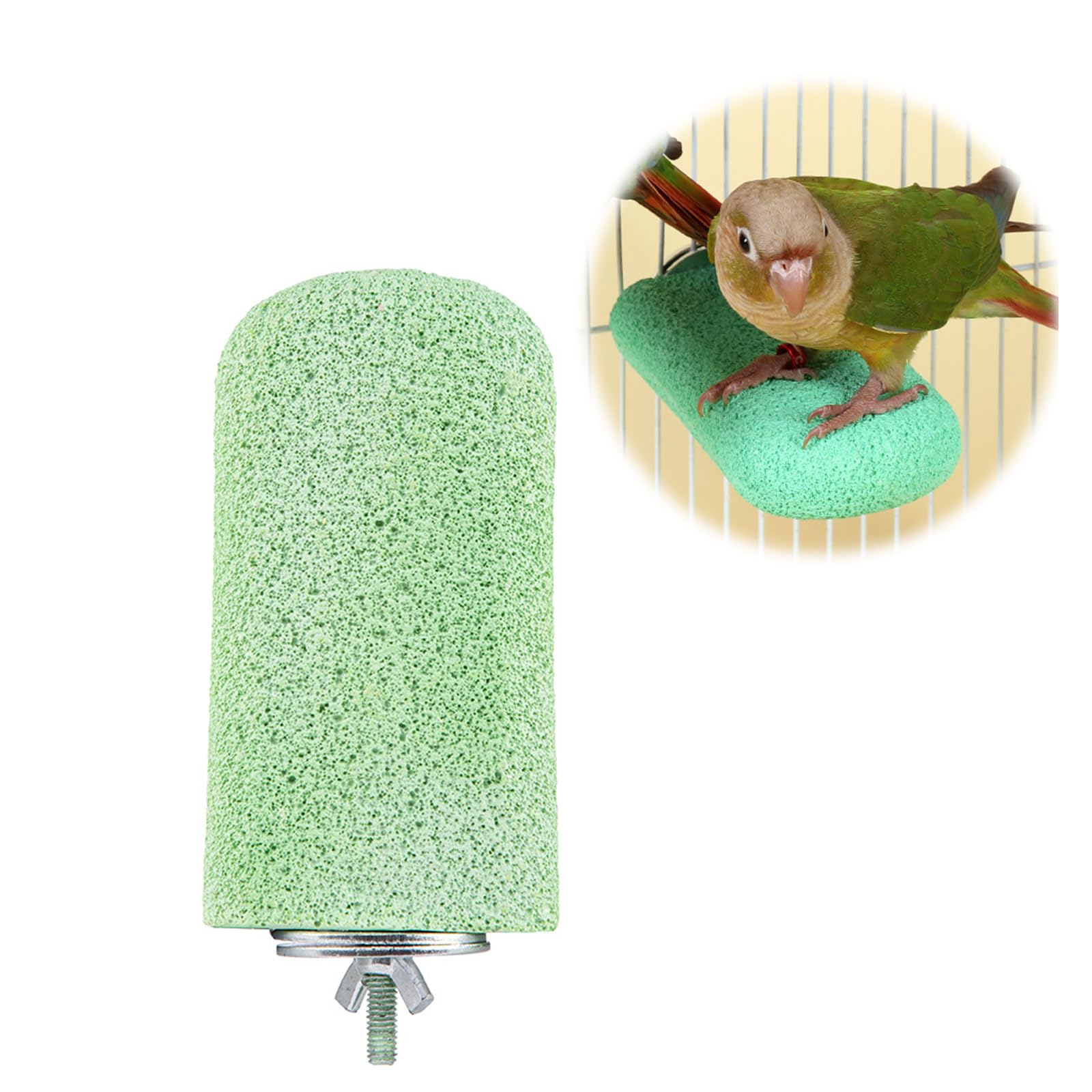 Yuelulala Bird Parrot Calcium Teeth Mouth Molar Grinding Stone Hamster Grinding Stone Chew Toy Perch Jumping Stand for Parrot Budgies Chinchilla Squirrel Hamster Cage Stand Platform (A51-1)