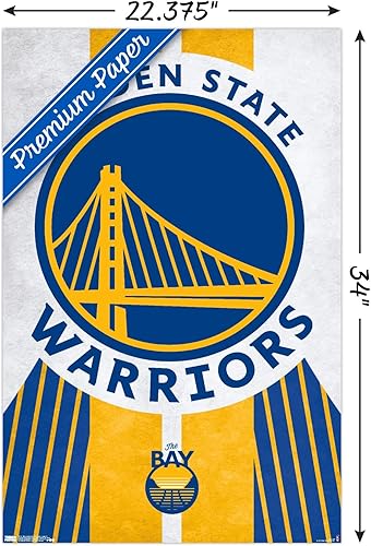 Miniatura 3 de Trends International NBA Golden State Warriors - Póster de pared con logotipo 19, 22.375 x 34 pulgadas, versión premium sin marco
