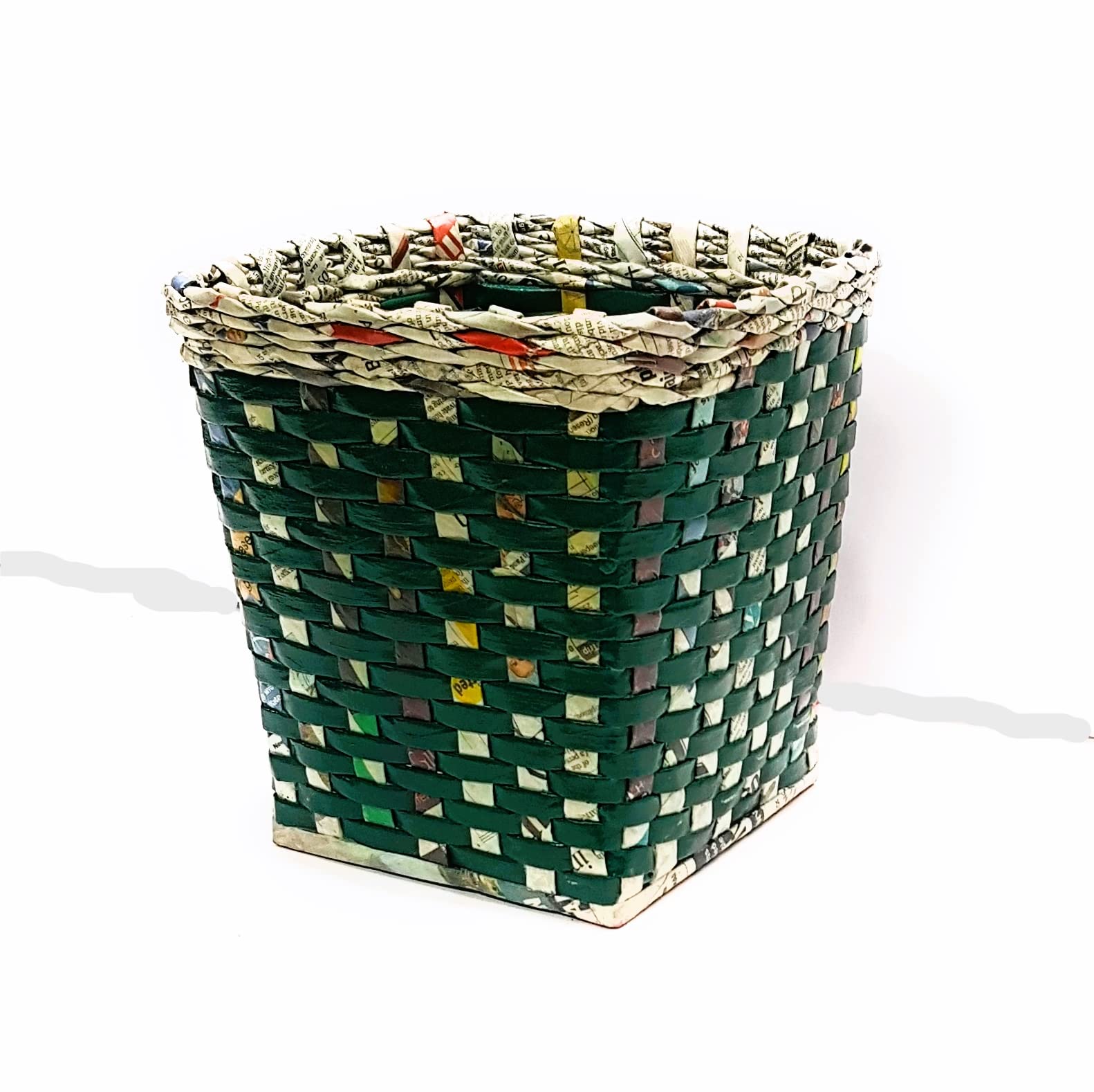 Handcrafted Paper Straw Dustbin - 10L -11