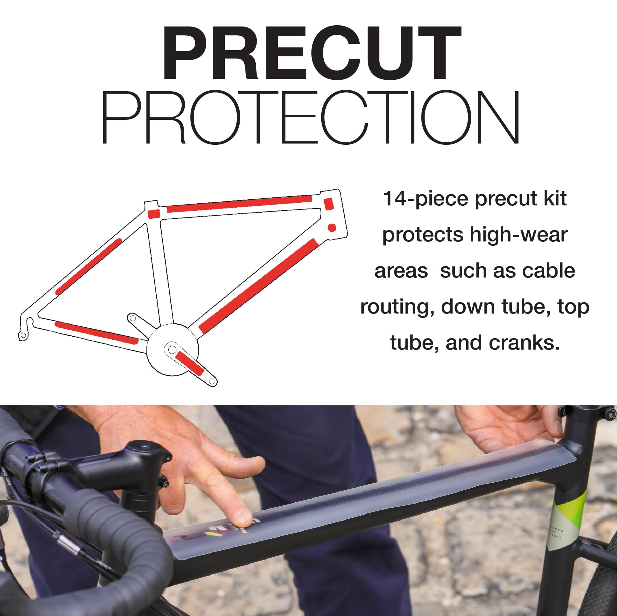 Zefal Skin Armor Bicycle Frame Protector, Matt Clear, Large
