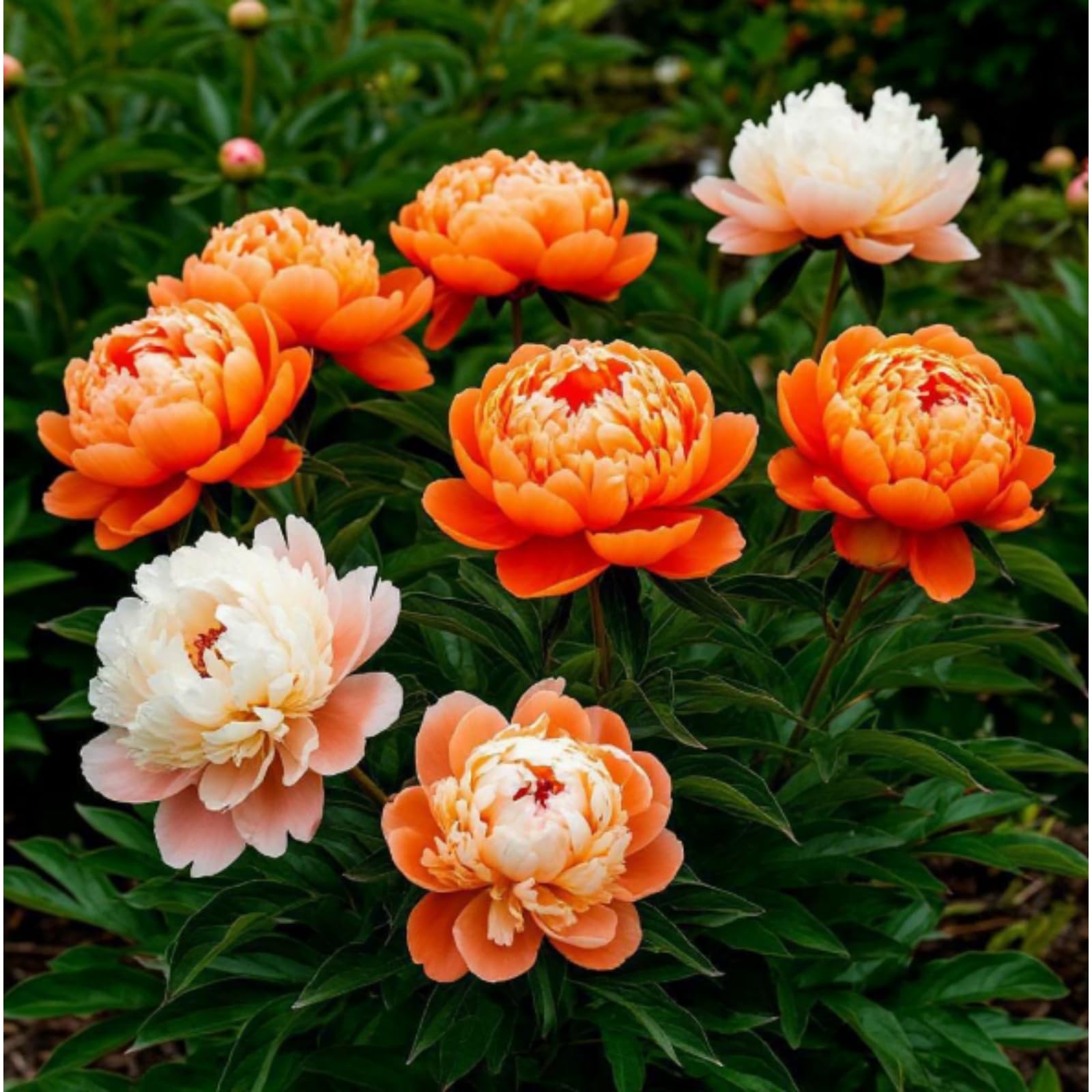 Peony Plants for Sale,Feels Beautiful,Peony Mix,Good for Containers,Golden Jade Carving- 2 Bulbs-Color-I