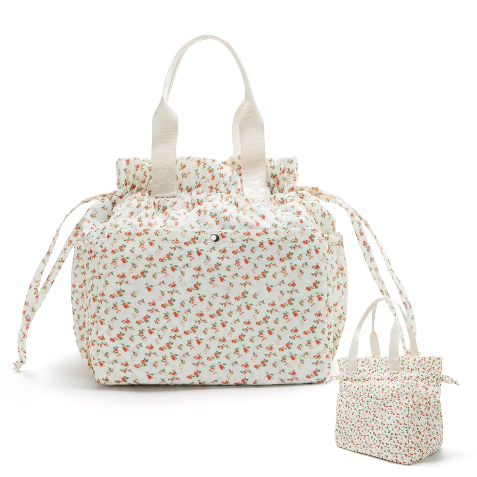 MEXS Lunch Bag for Women Reusable Drawstring Insulated Lunch Box Stain-Resistant Large Cinch Closure Lunch Bags for Work Office