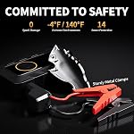 Car Battery Booster Jump Starter with Air Compressor Booster Pack | Jump Box with 45W Fast Charge, Smart Jumper Cables, Lights and 150 PSI Tire Inflator Booster Pack(All Gas/14L Diesel)
