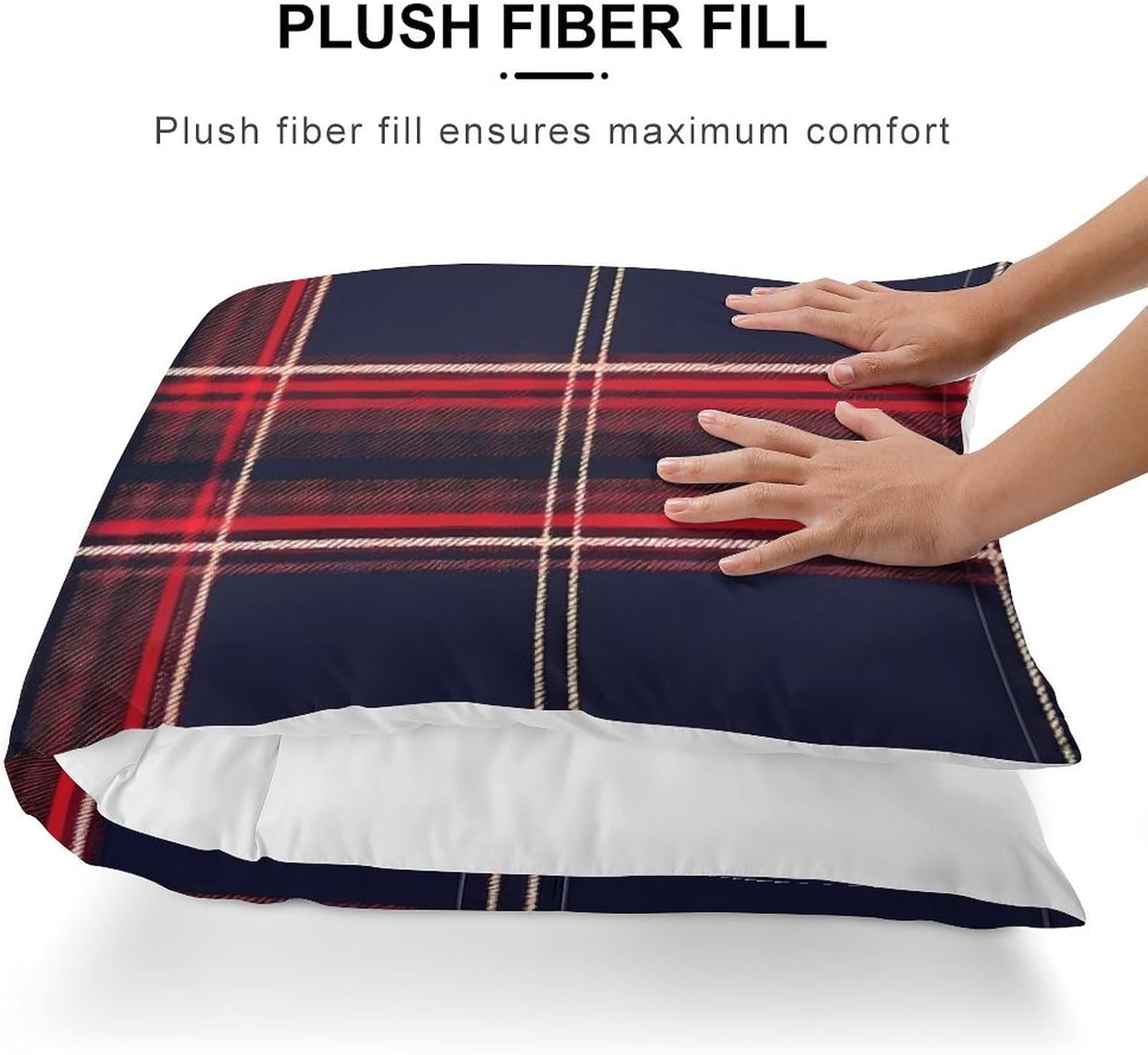 Blue Red Tartan Plaid Pattern Body Pillow Cover Long Cushion 18.9x53.1 Inch | pillowcase,bed decor,farmhouse,sofa