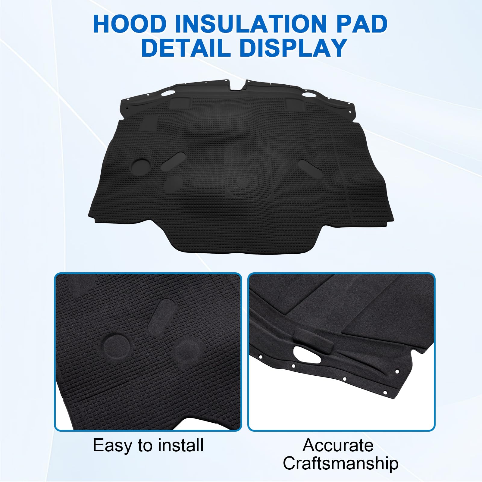 Motorhauben Isolierpad Set Kompatibel mit SL R129 300SL 500SL 600SL SL320 SL500 SL600 1990–2002, Unter der Motorhauben Isoliermatte als Ersatz für 1296802025 A 129 680 20 25