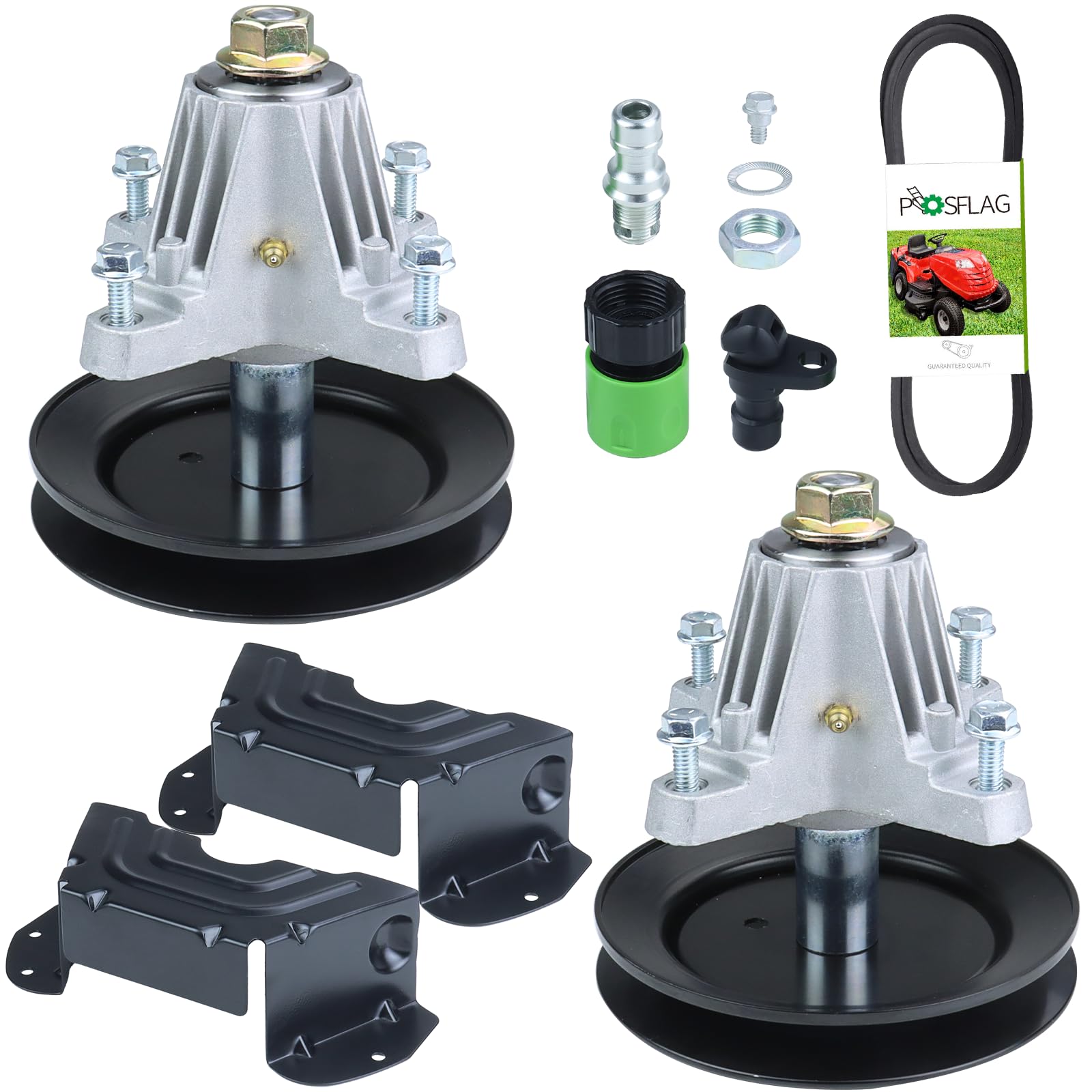 Paquete de 2 unidades de conjunto de husillo engrasado 918-04822A con correa 954-04060C 490-900-M061 Kit de lavado de cubierta 783-06424A-0637 cubierta de cinturón de cubierta sustituye al eje