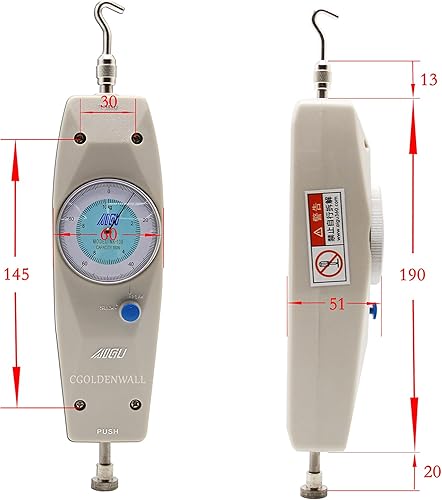 Miniatura 6 de CGOLDENWALL Probador profesional 100N 10Kgf del indicador de fuerza del empuje del empuje del PDA