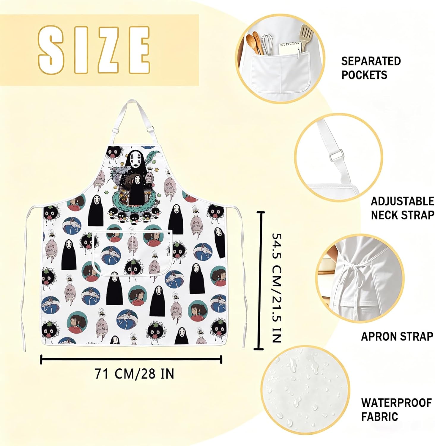 JXGZSO Anime Inspired Apron Anime Lover Merch Animated Movie Fans Gift image 2