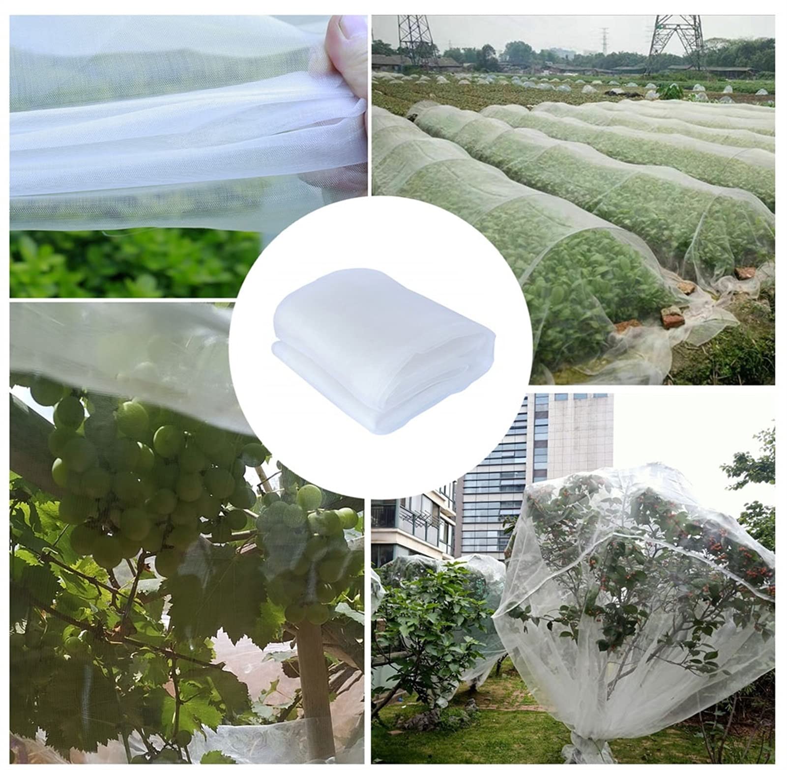 Filet de protection pour cultures de jardin – Maille fine 0,5 mm pour plantation de fleurs, fruits, légumes – 2 m x 20 m – Couverture tunnel blanche pour une meilleure croissance et lutte contre les