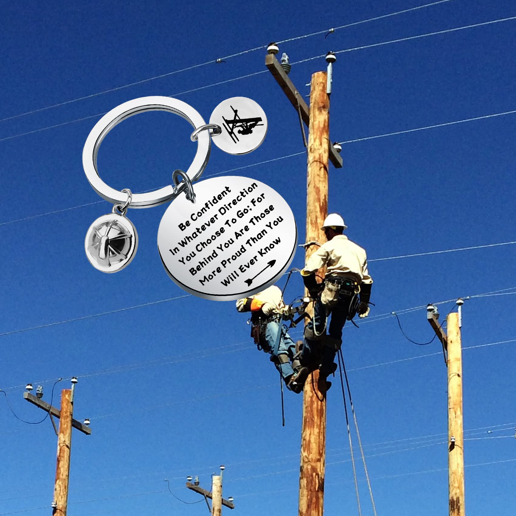 LQRI Lineman Keychain Electrician Gifts Lineman Gift Electricians Tower Techs Gifts Electrician Graduation Graduate Gift