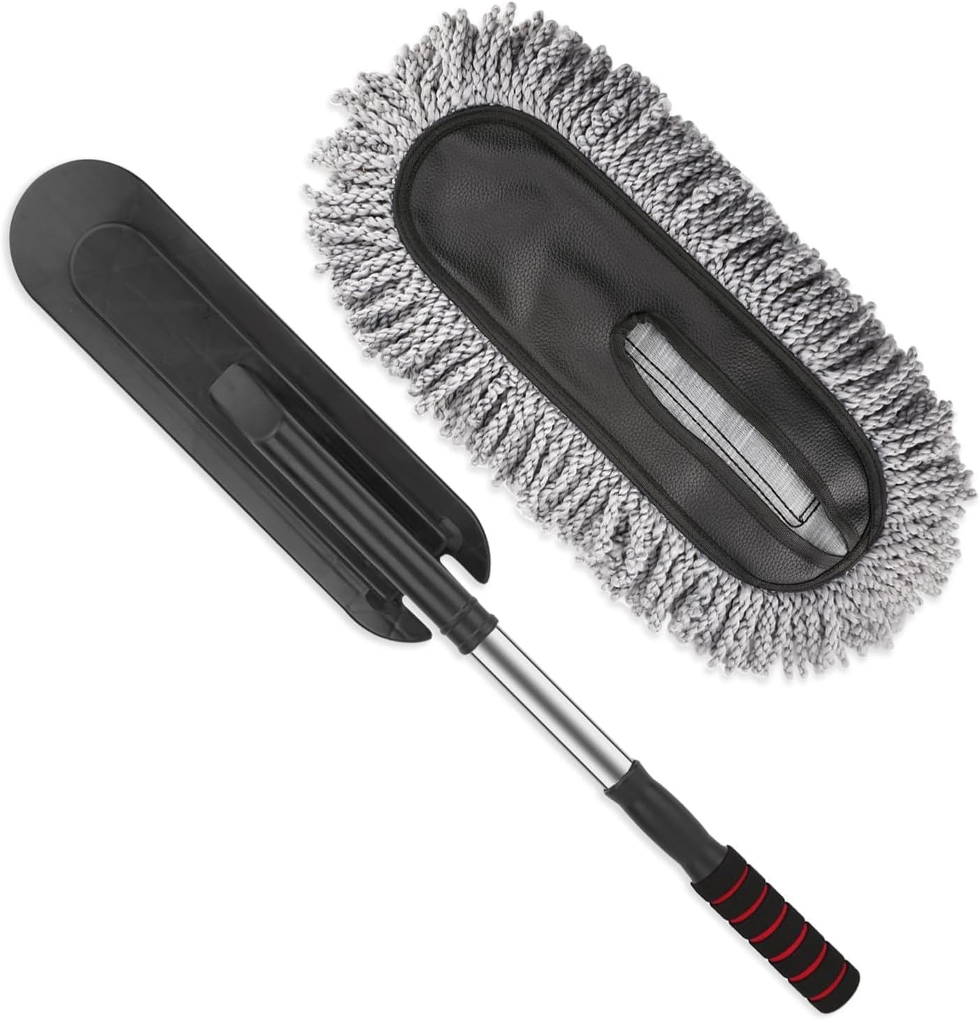 Car Duster, Exterior Interior Cleaner, Microfiber Duster with Extendable Handle for Cleaning, Multipurpose Dust Cleaner Car Wash Brush for Home, Kitchen, Office