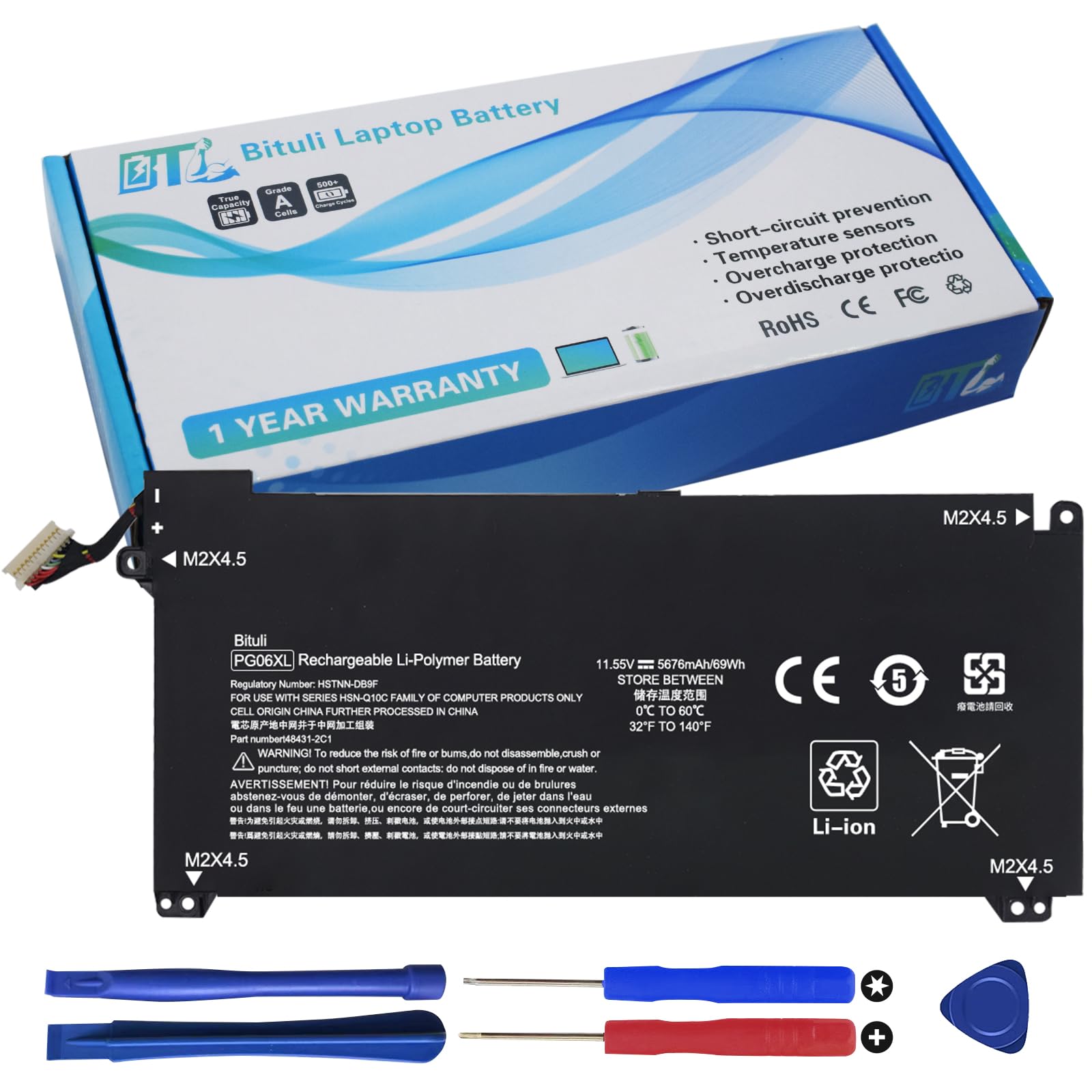 PG06XL Laptop Battery Compatible with HP Omen 15-DH 15T-DH000 15T-DH100 15-DH1010CA 15-DH1019NR 15-DH1065CL 15-DH0001LA 15-DH1020NR 15-DH1025TX Series HSTNN-DB9F L48431-2C1 L48497-005