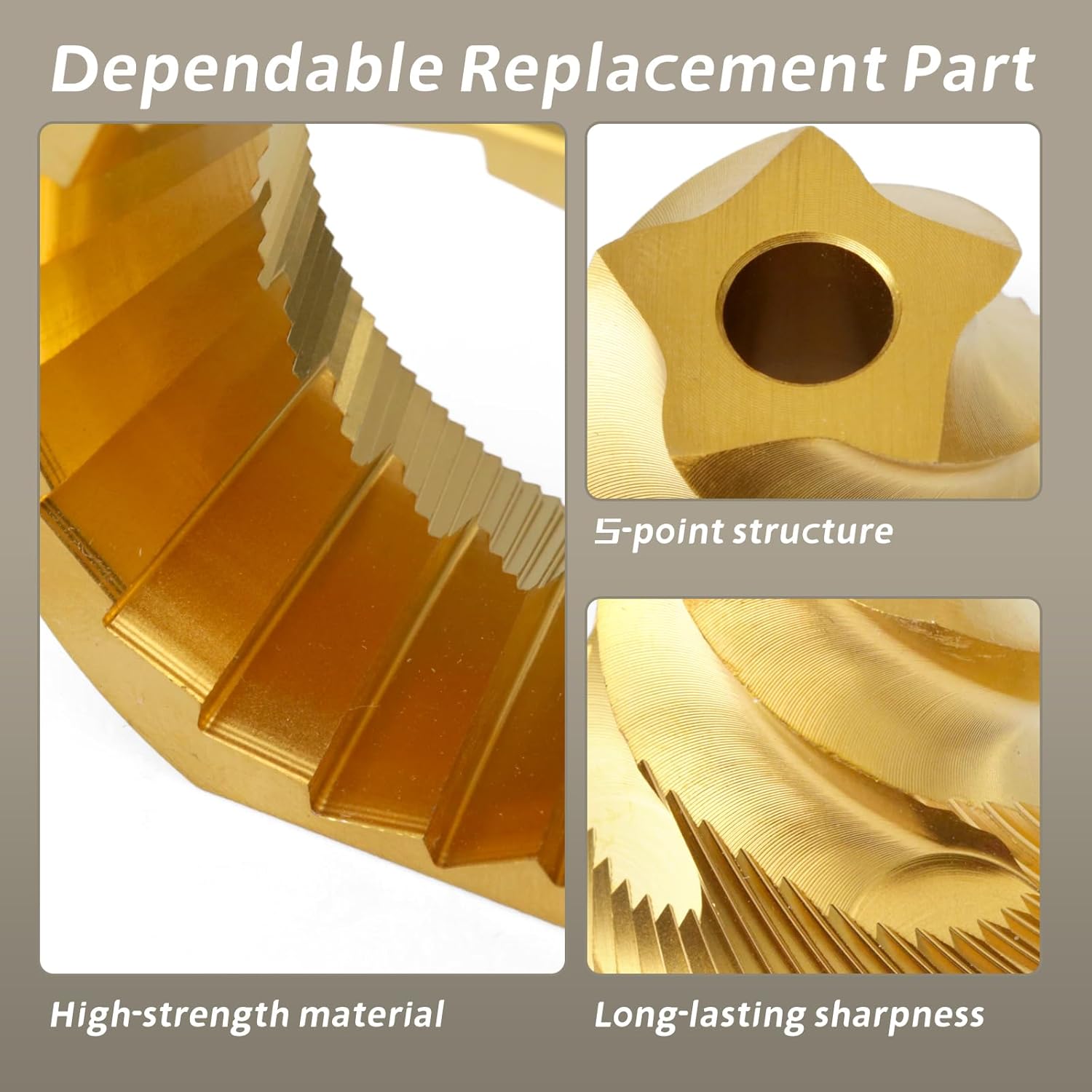 Titanium Coated Grinder Burr Blade Replacement for Breville for Sage for Barista Express 870 876 878 860 820 840, 5-Point for Espresso Coffee Machine Accessories
