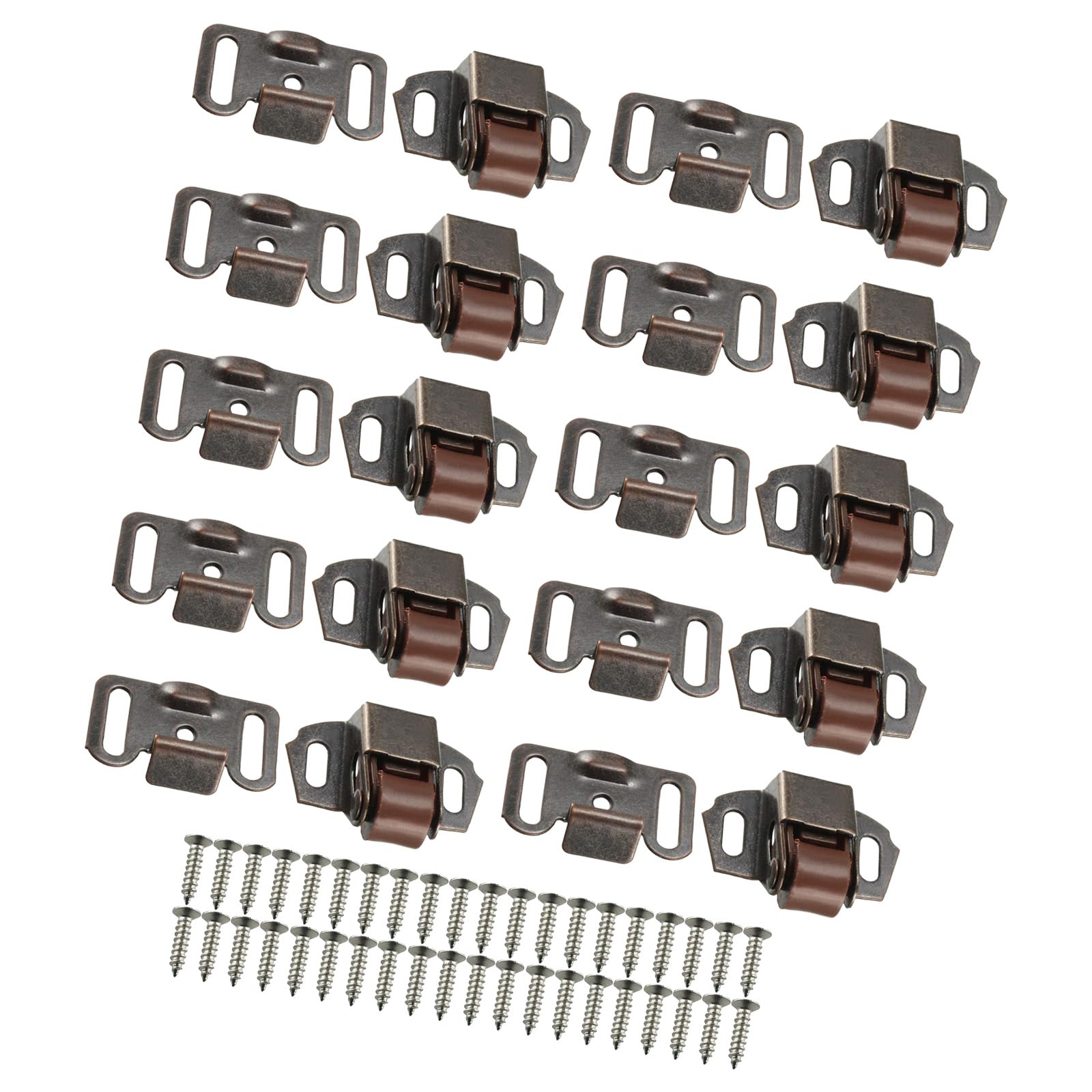 Fentency Red Ancient Bronze 10Pcs Cabinet Door Roller Switches Clip Replacement Wardrobe Fixed Latches Furniture Hardware Accessories Low Foot Cabinet Door Buckle