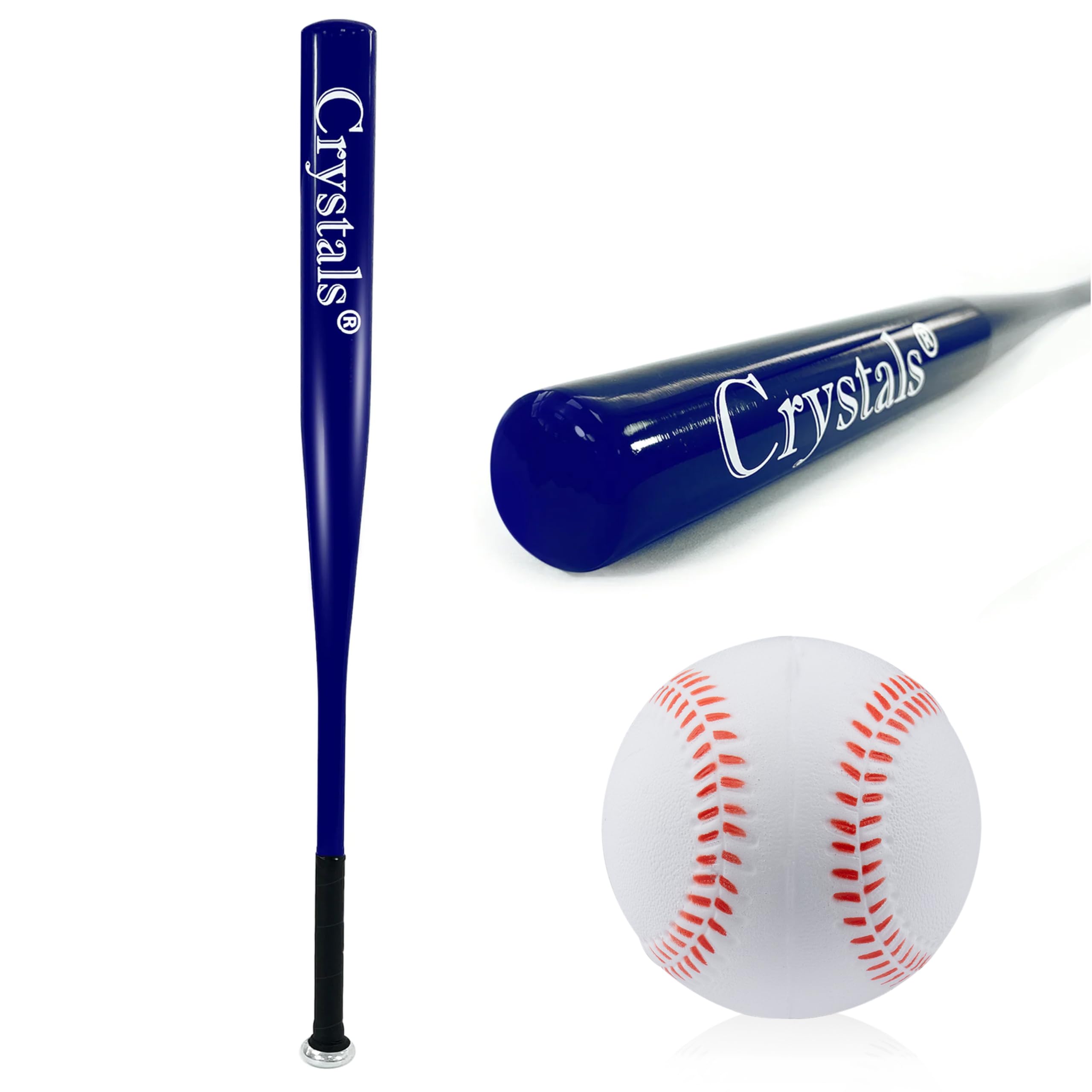 Crystals 32-Inch Aluminium Baseball Bat – Heavy Duty Metal Bat for Adults & Teens – Outdoor Sports Equipment (Blue)