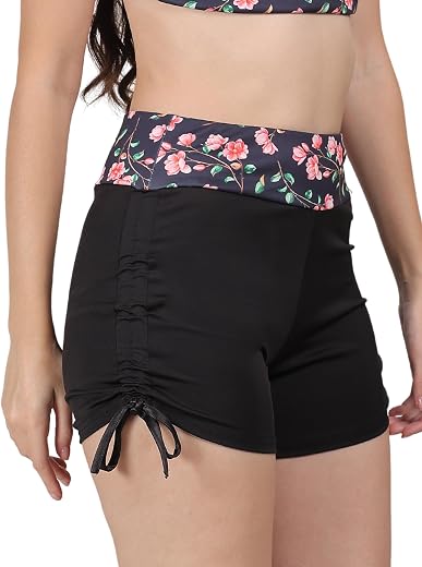 MEGASKA High Waisted Adjustable Side Ties Swimsuit Bottom Tummy Control Bathing Swim Shorts for Women