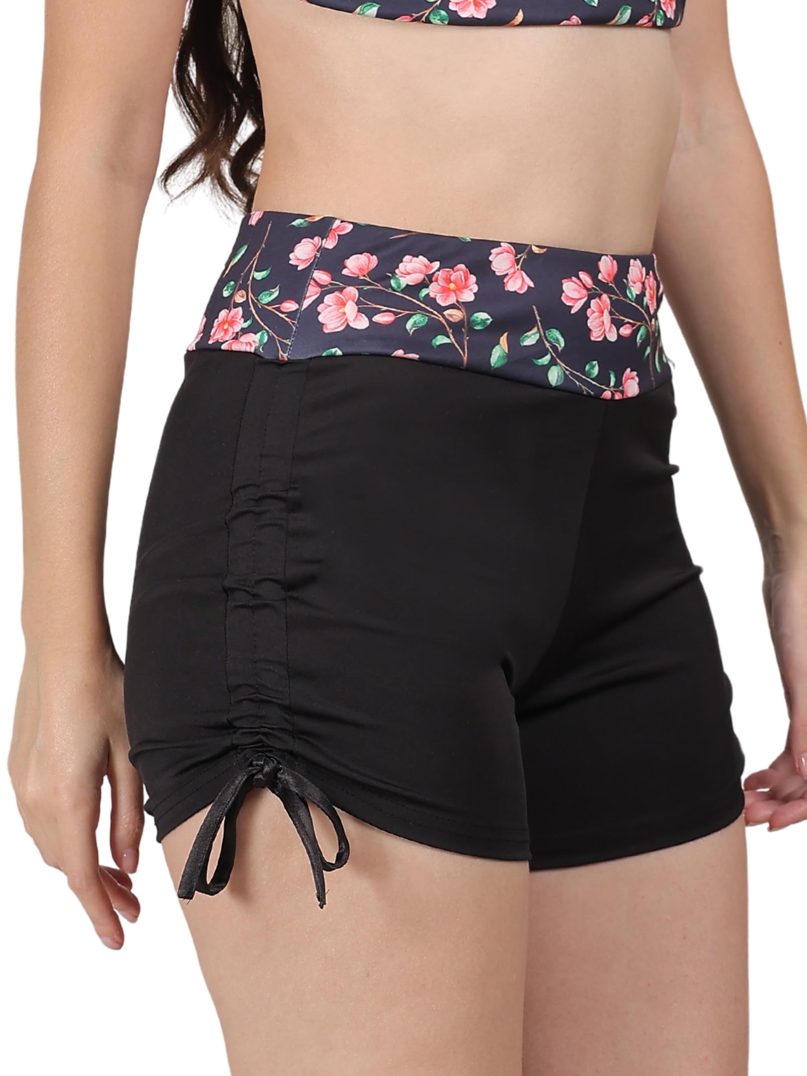 High Waisted Adjustable Side Ties Swimsuit Bottom Tummy Control Bathing Swim Shorts for Women