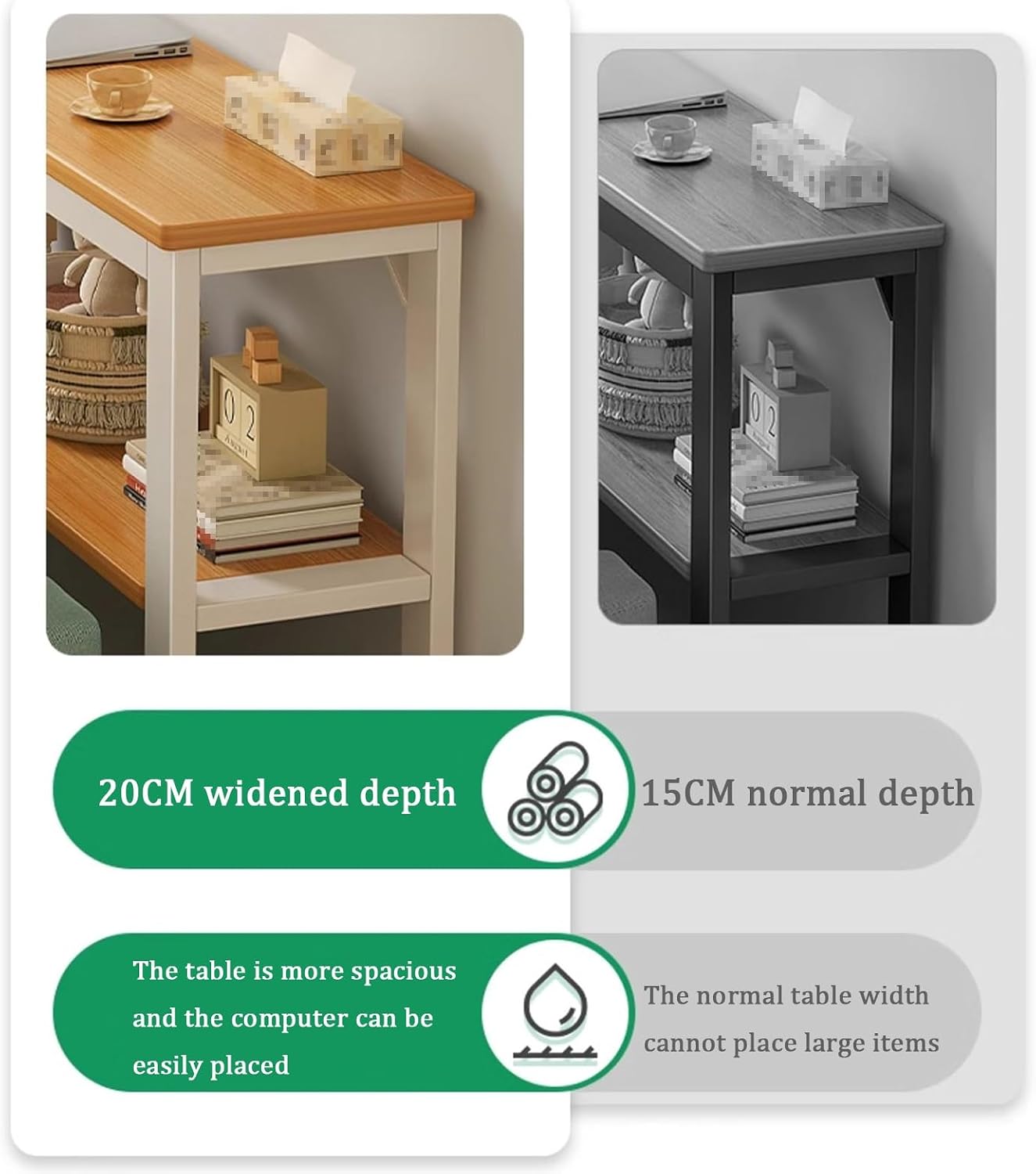 Console-Table, Sofa Table for Living Room, Entryway Table with Open Storage, Couch Table with Adjustable Foot, Steel Frame and Wood Board, Easy to Install(80x20x75cm/31.5x7.8x29.5in)