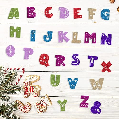 Miniatura 9 de ALIBBON Troqueles de 26 alfabetos para hacer tarjetas y álbumes de recortes, 26 letras troqueladas, moldes de plantillas de metal, troqueles de