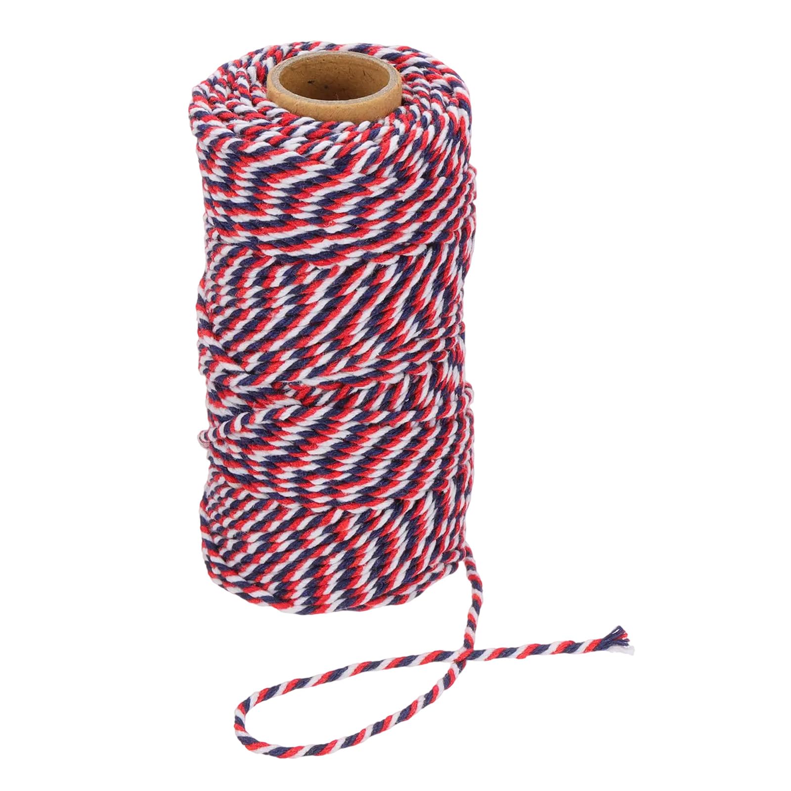 PATIKIL 100m Butcher String Twine, 2mm Cotton Bakers Decorative Twine String Rope Cord for Gift Wrapping Arts Crafts Party Kitchen Gardening, Red Blue White