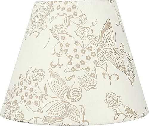 Miniatura 3 de Aspen Creative 58903A Empire Uno - Pantalla para lámpara, blanco roto, parte superior de 5 pulgadas x 9 pulgadas inferior x 7 pulgadas de altura