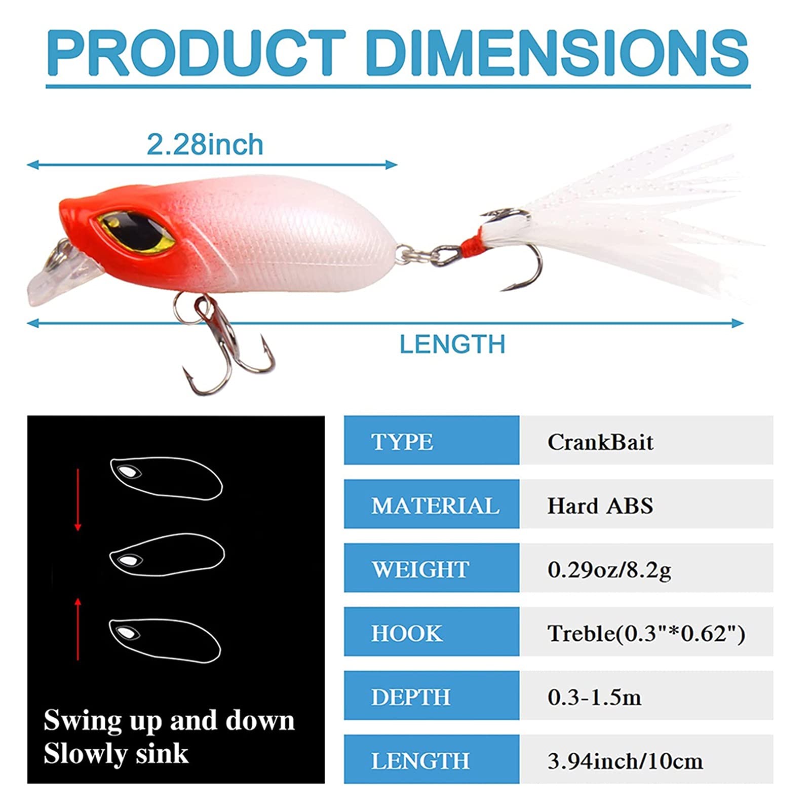 Kunstköder Angelköder Crankbait Set Künstliche Topwater- Köder Harte Köder Stecker See Bass Flatfish Lure Angeln 7pcs / Set Kunstköder Gummifische