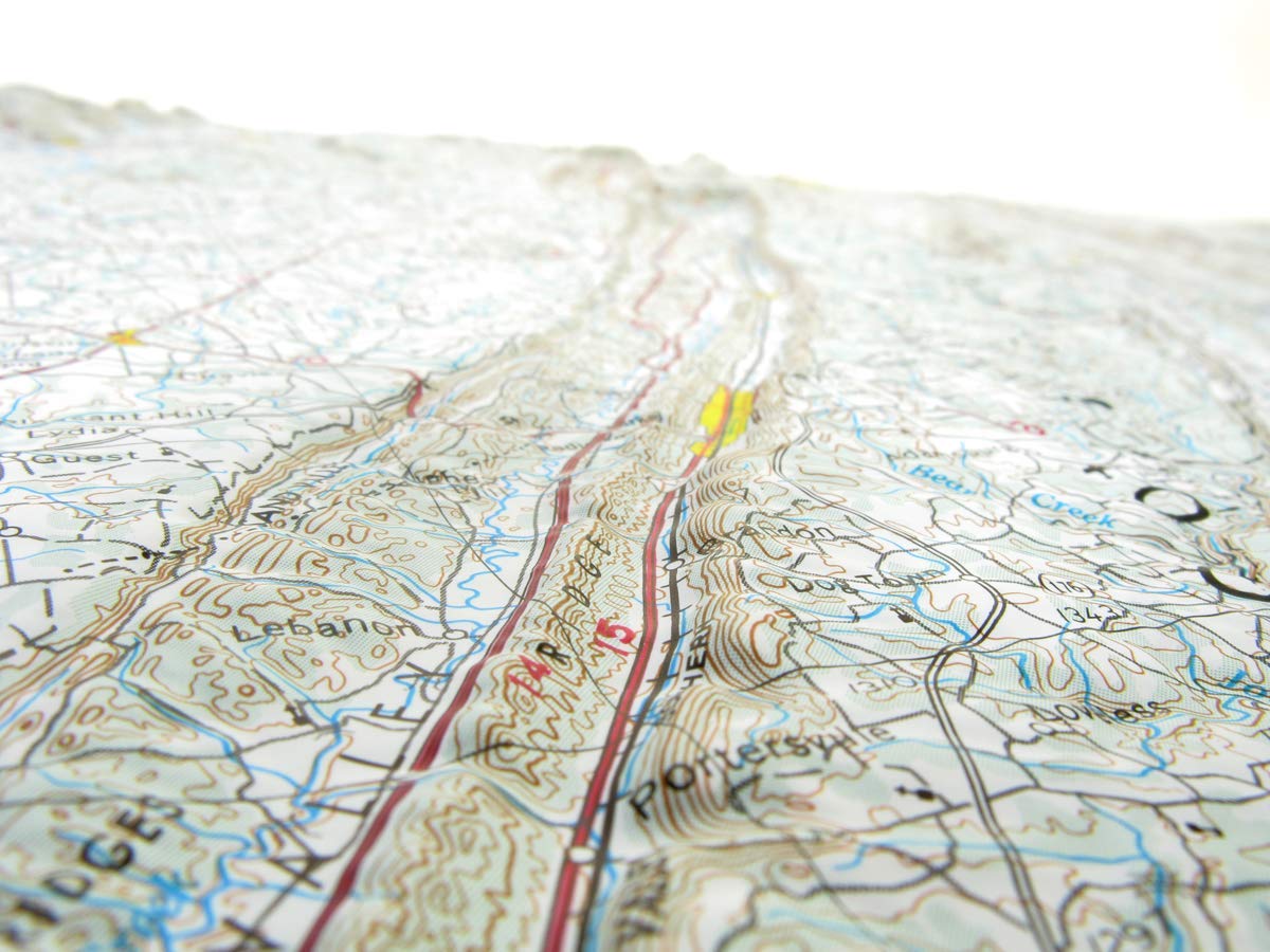 Hubbard Scientific 3D Rome, GA Map | A True Raised Relief Map - You Can Feel the Terrain | Vacuum-formed Molded | 33'' x 21'' | Detailed Topography - Image 8