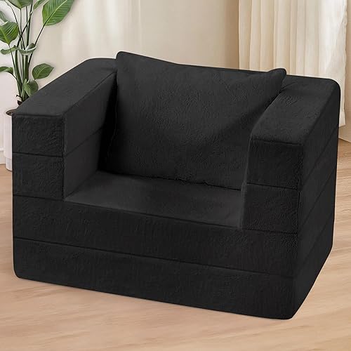 Miniatura 162 de Cama humana gigante para perro, cama 3 en 1 para perro de tamaño humano con funda de piel sintética lavable, cama grande plegable para mascotas con