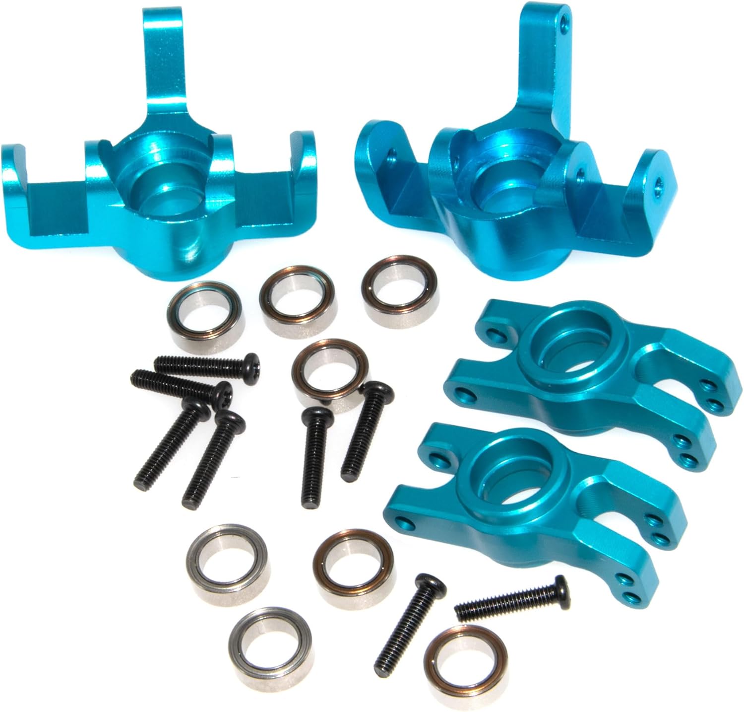 Steering Knuckle Caster Block Compatible with 1/16 MJX Hyper Go Upgrade 16207 16208 16209 16210 H16 H16BM H16GT H16DR Rc Car Bearing Aluminum Alloy Part(Blue)