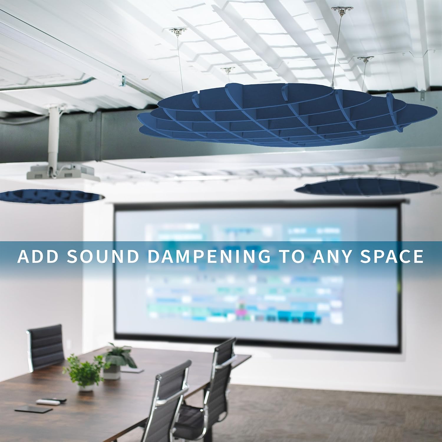 VIVO Acoustic Ceiling Waffle Panel, Hexagonal Hanging Sound Absorber, Modern Noise Reduction Chandelier, Navy Blue, PP-CW01NB