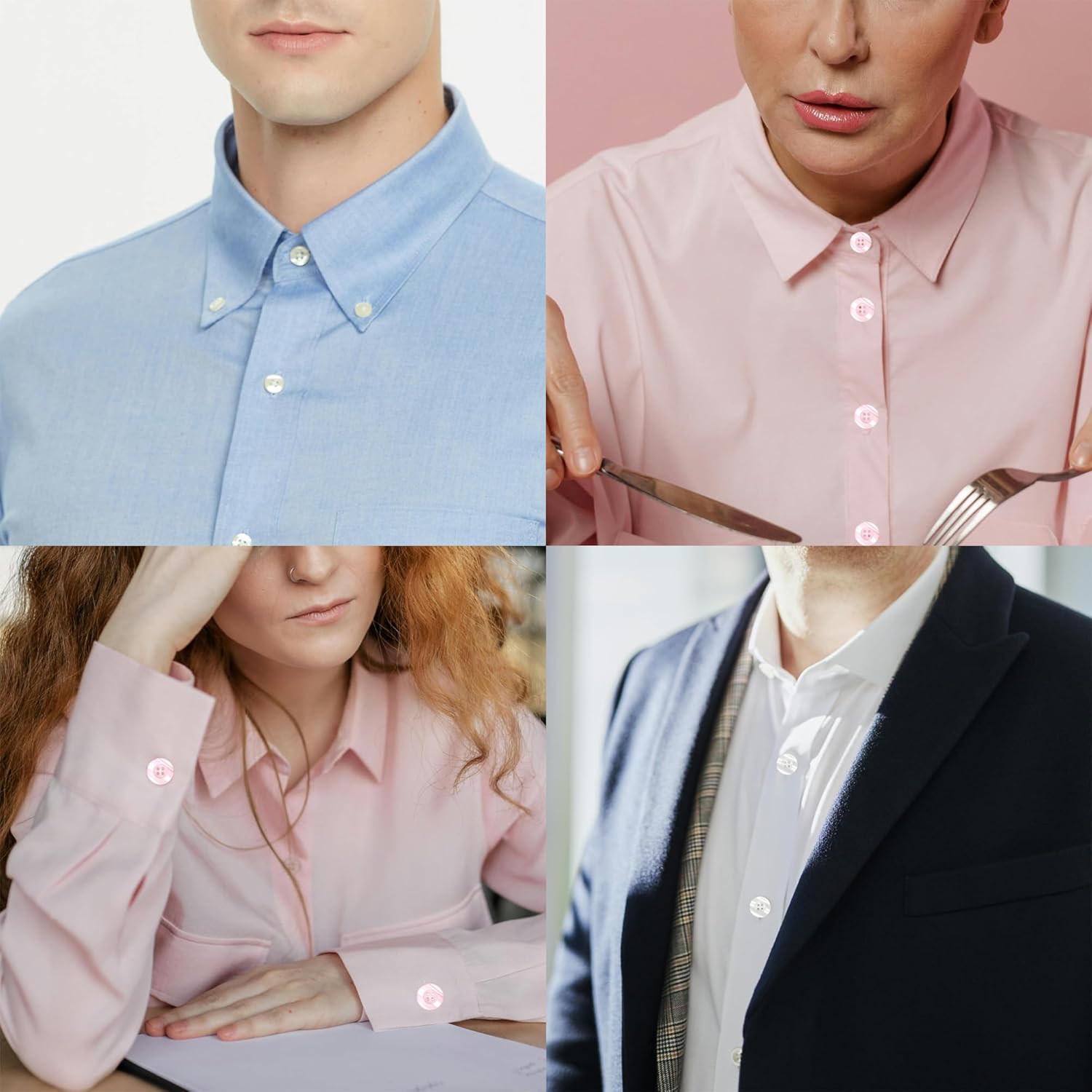 80-Pcs 5/8" Small Pink Shirt Buttons | Bulk Sewing Replacement Buttons for Sewing Crafts Clothes Decorations (15mm, Pink) - Image 6