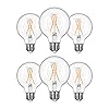 EDISHINE 6 Pack G25 Globe Light Bulbs, Dimmable Vintage LED Edison Bulbs, CRI90+ 5W Equivalent 60W, Clear LED Filament Vanity Light Bulbs, 2700K Warm White, 500LM, E26 Base