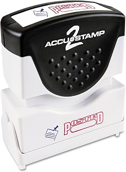 ACCUSTAMP2 035521 Pre-Inked Shutter Stamp with Microban, Red/Blue, Posted, 1 5/8 x 1/2