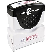 ACCUSTAMP2 035521 Pre-Inked Shutter Stamp, Red/Blue, Posted, 1 5/8 x 1/2