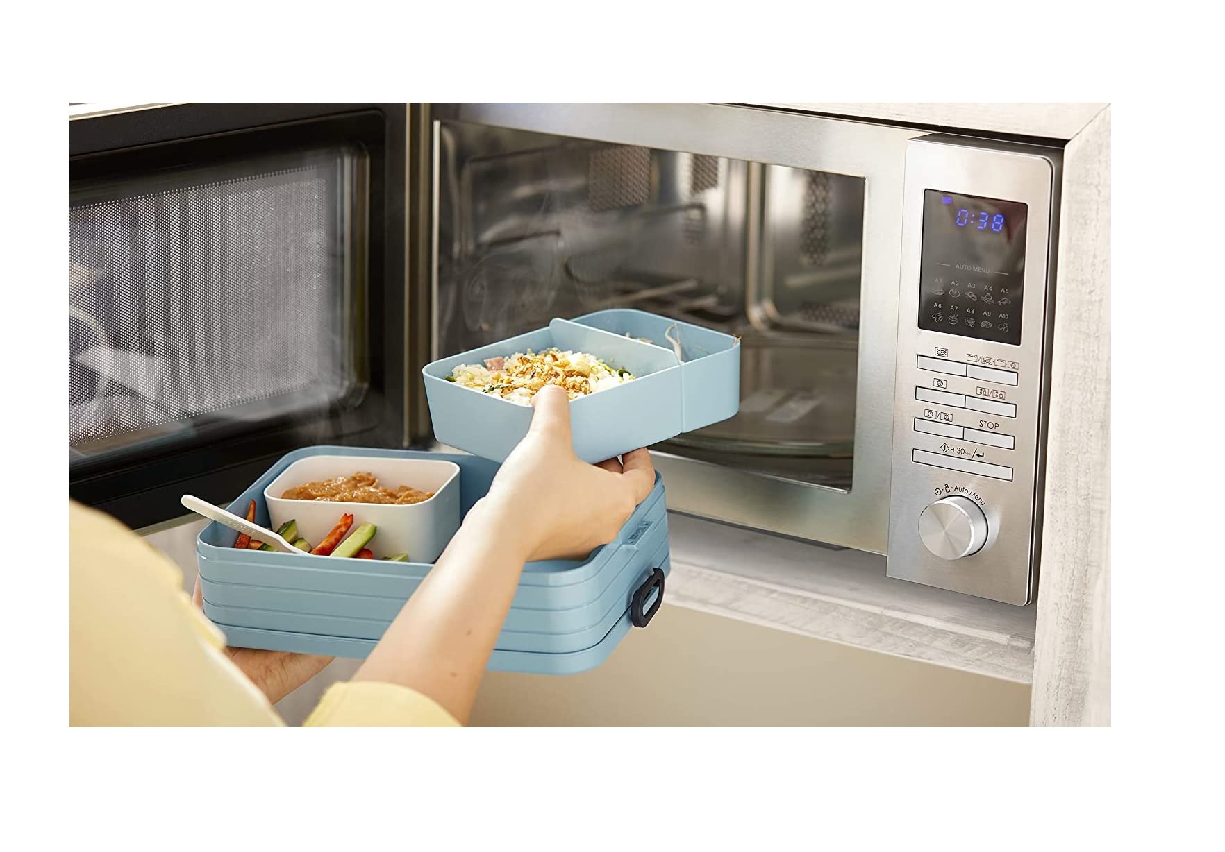 Mepal – Thermo-Set Hot and Cold – Black Edition – Thermo-Lunchpot mit Lunchbox 1500 ml – Hält Speisen Lange warm oder kühl – Brotdose mit Fächern, geeignet für bis zu 8 Butterbrote