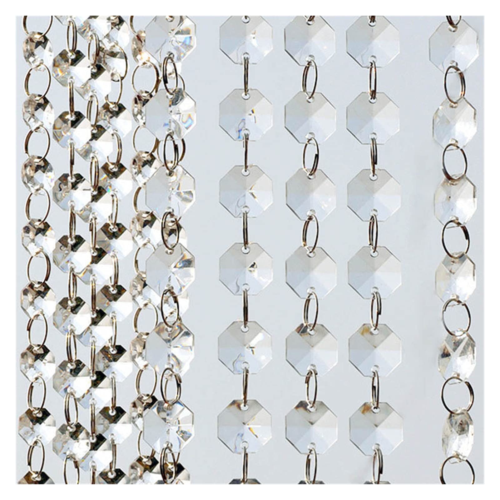 Fymlok Crystal Curtain,Door Beads 5M (16.4) FT Crystal Hanging Beads Clear Acrylic Bead Garland Chandelier Hanging For Wedding Decoration Home Party Supplies(Clear)