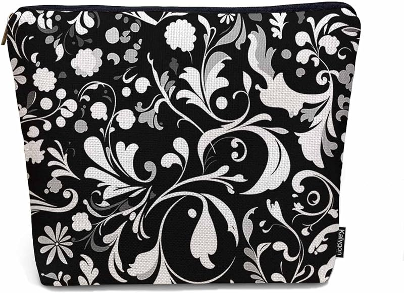 Necessaire Kalygon Floral Vintage com Zíper para Maquiagem e Viagem