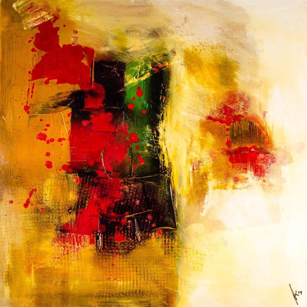 Modern Abstract Art D2 | Unframed Canvas Painting for Bedroom & Living Room | 20 x 20 inch (51 x 51 cms)