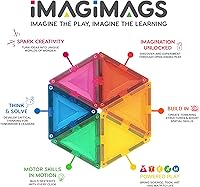 Vista 4 de Azulejos magnéticos de construcción, juego de cúpula arquitectónica de 48 piezas para niños y niñas, actividades educativas de aprendizaje creativo