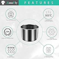 Vista 2 de Olla a presión XL de 6 cuartos de repuesto, olla interior de acero inoxidable compatible con olla a presión de 6 cuartos PPC770 PPC771 PPC770-1 PRO