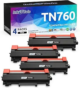 TN760 Toner for Brother Printer TN730 TN-730 TN-760 Toner Cartridge for Brother Printer mfc-l2710dw mfc-l2717dw mfc-l2750dw hl-l2390dw hl-l2395dw hl-l2350dw hl-l2370dw dcp-l2550dw Toner Cartridge 4PK