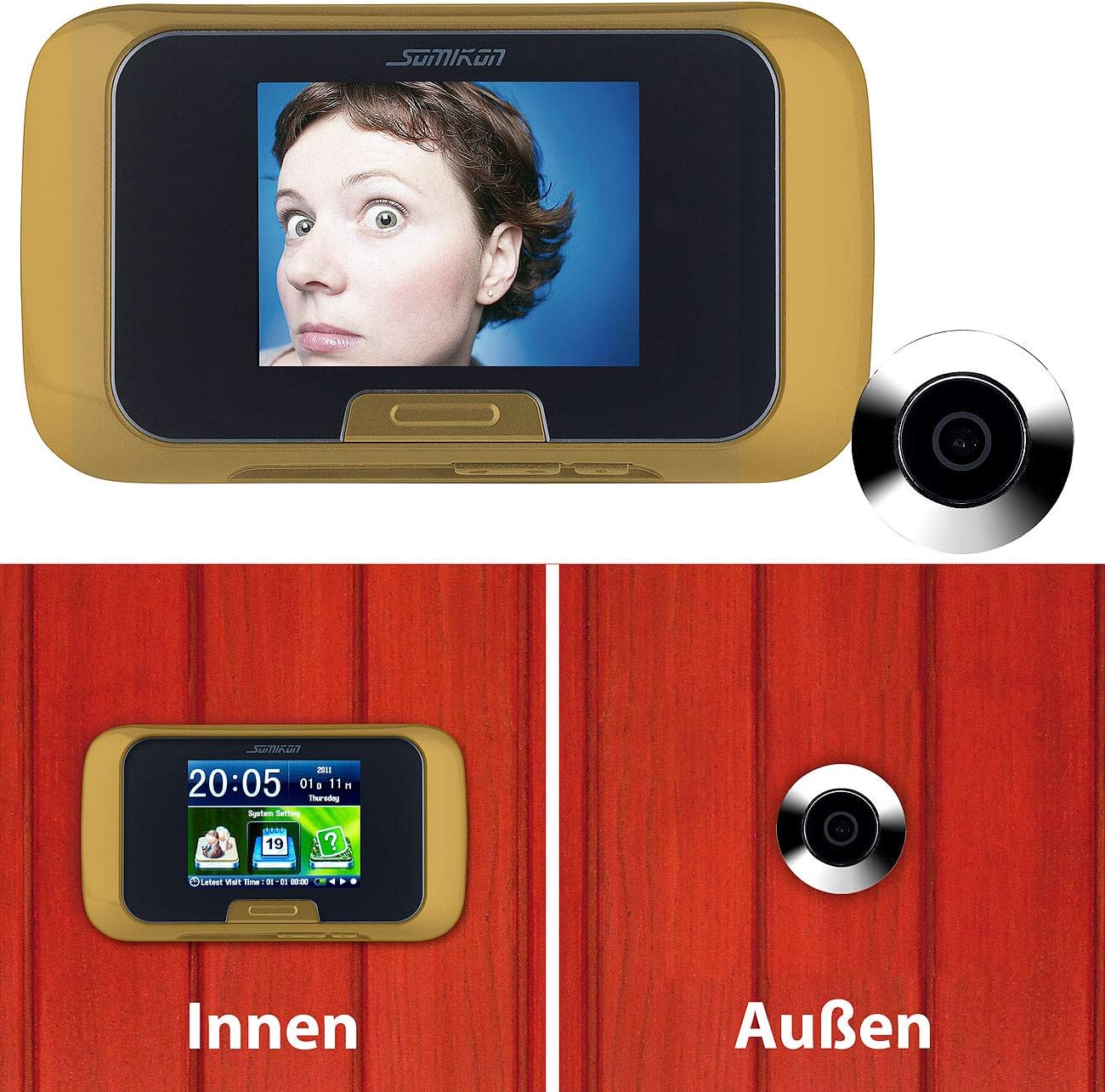 Somikon Digital Door Viewer Camera with Manual Photo and Video Recording