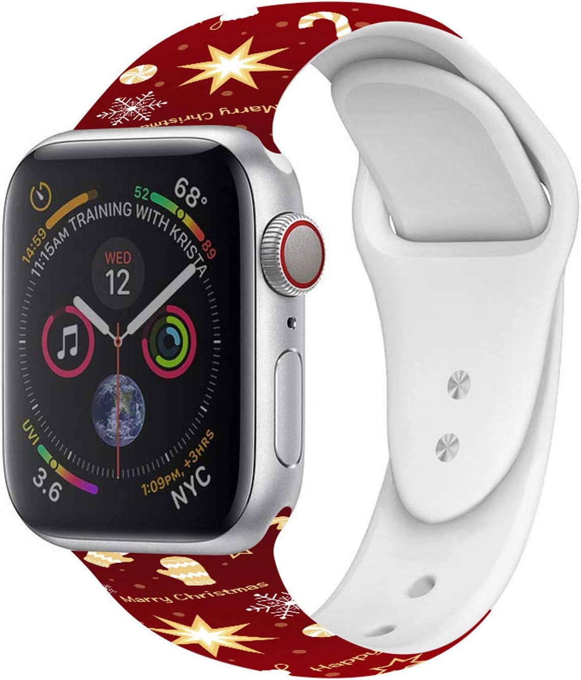 Buy Hi Yoohere Chic Breathable Christmas Santa Claus Watch Bands Compatible For Apple Watch 38mm 40mm 41mm Grade Soft Silicone Sports Wristband Strap For Iwatch Se Series 7 6 5 4 3 2 1 Online In Indonesia B08nvyjtf9