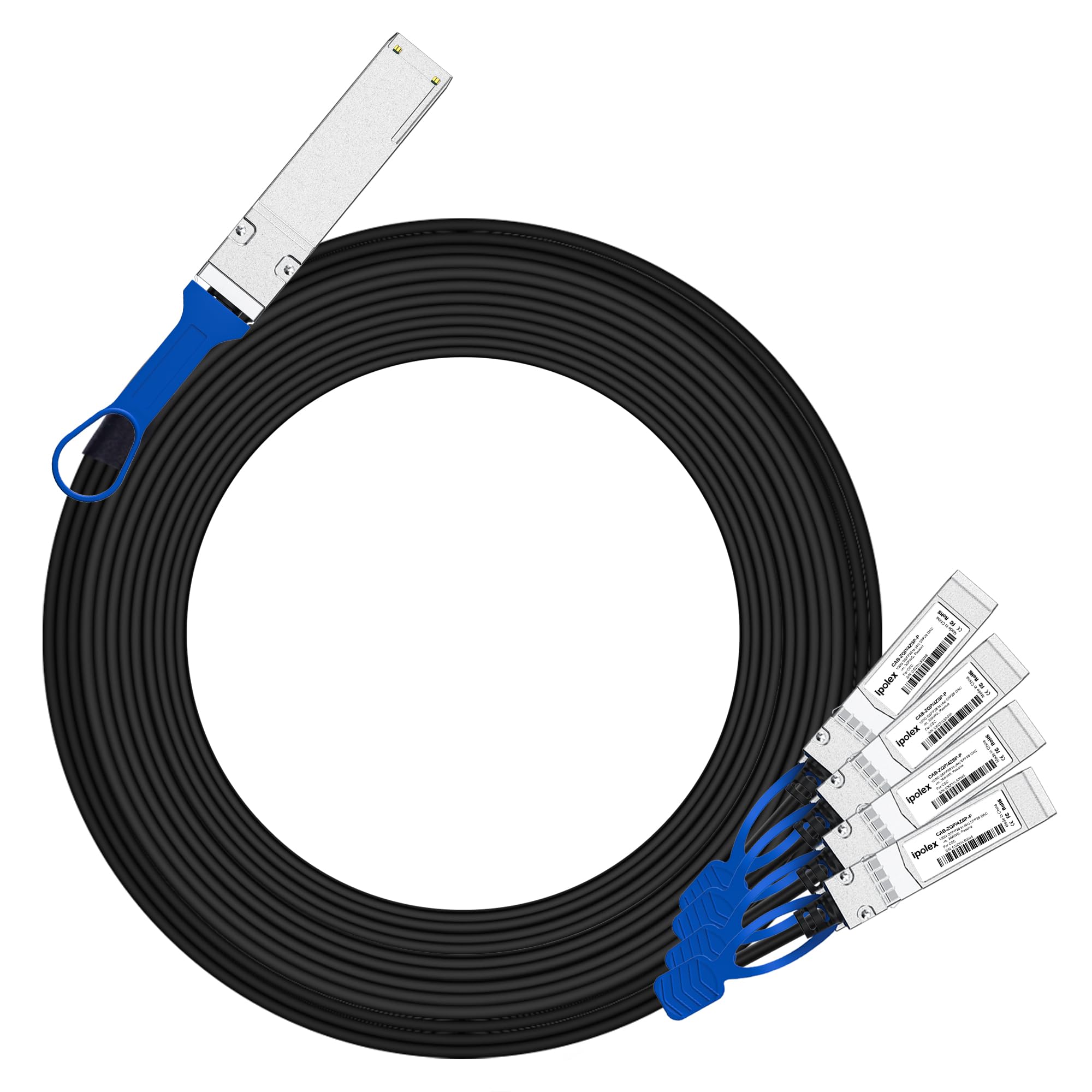 ipolex 100G QSFP28 to 4X 25G SFP28 Breakout DAC Cable, 100G QSFP28 Direct Attach Copper Twinax Cable for Cisco QSFP-4SFP25G-CU2M, 2-Meter(6.6ft)