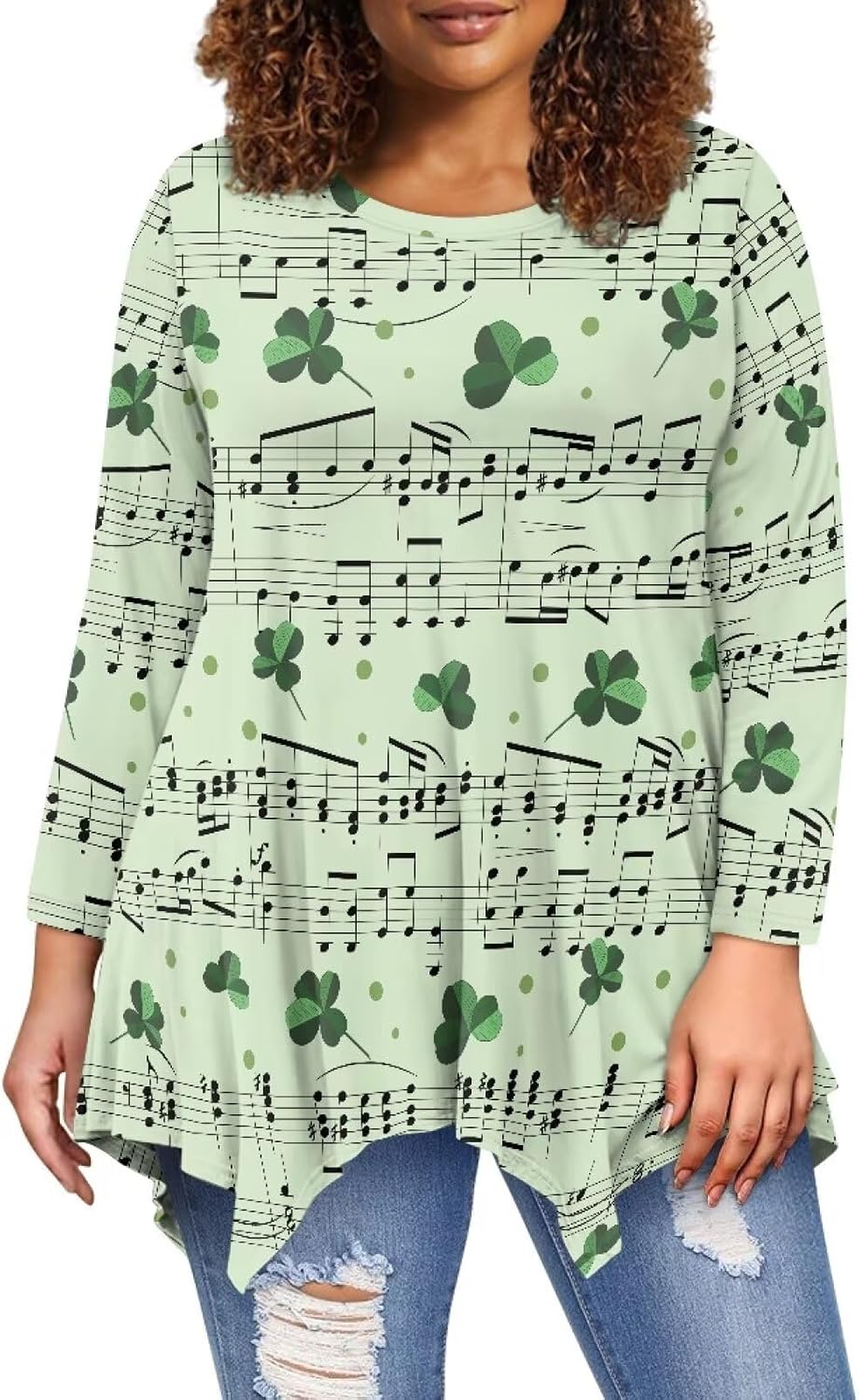 Showudesigns Christmas Shirts for Women Plus Size Tops Long Sleeve T-Shirt Christmas