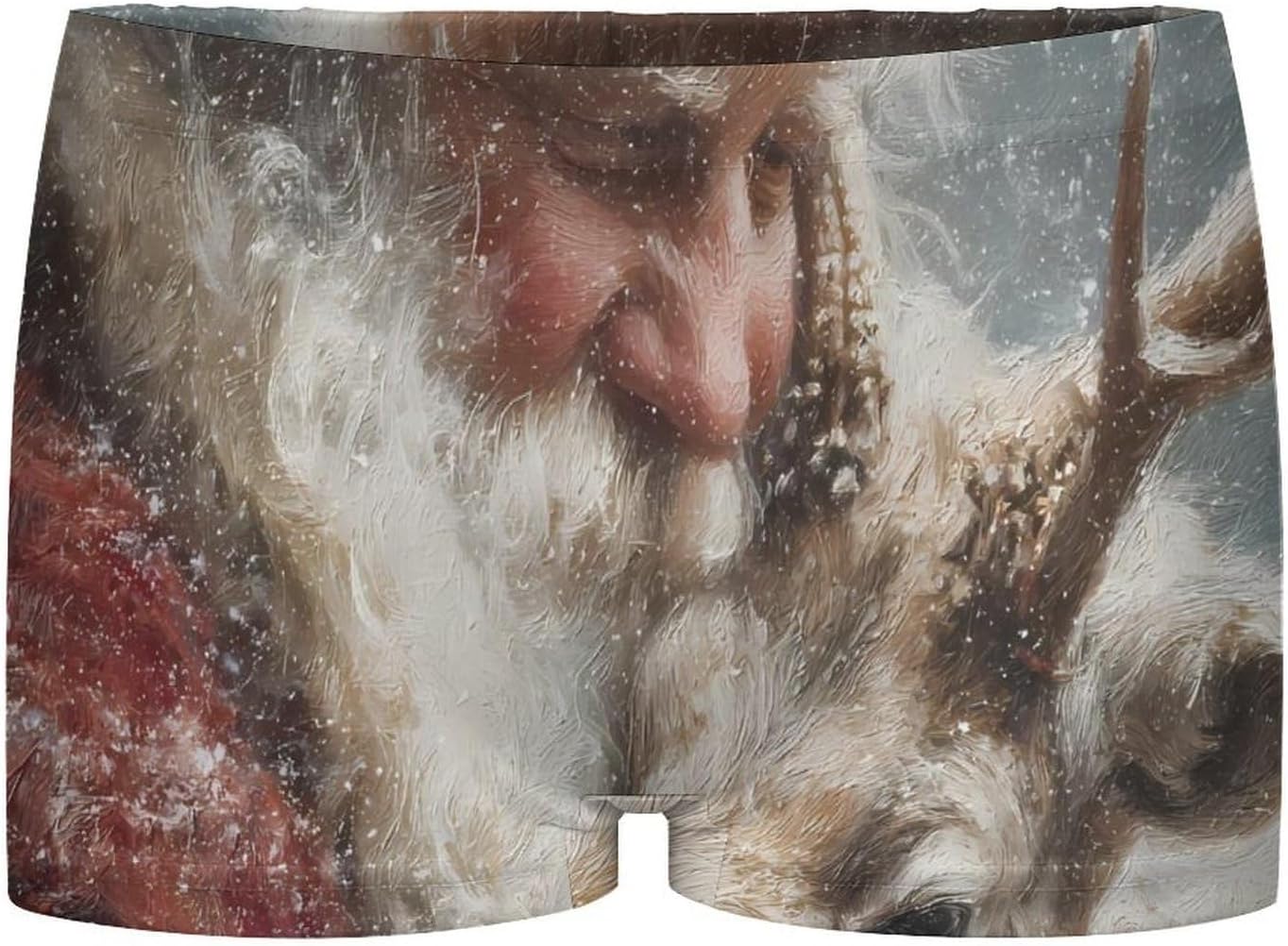 Xmas Santa Deer Fashion Women's Boxer Briefs Breathable Underpants Trunks Stretch Underwear