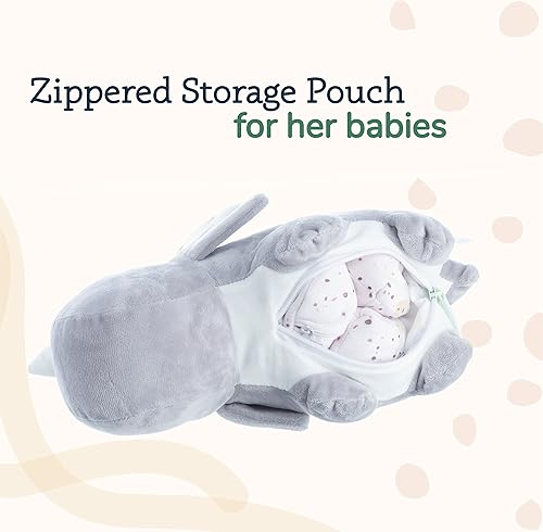 Miniatura 8 de PixieCrush Snugababies - Animales de peluche de dinosaurio para niñas, mami, dinosaurio con 3 dinosaurios en la barriga, paquete con animales de