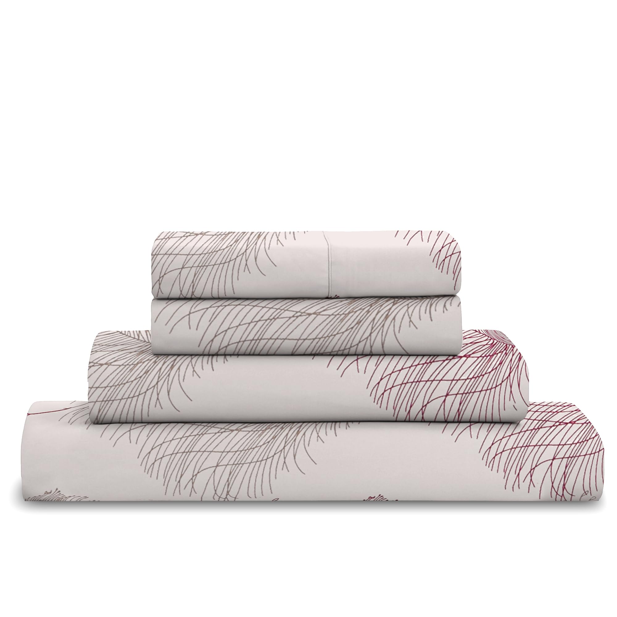 Cotton Comfort Bedding 4PC Floral Printed Bed Sheet Set Small Double – 100% Egyptian Cotton 400 Thread Count | Includes Fitted Sheet, Flat Sheet & 2 Pillowcases | Premium Floral Bedding Set — image 1